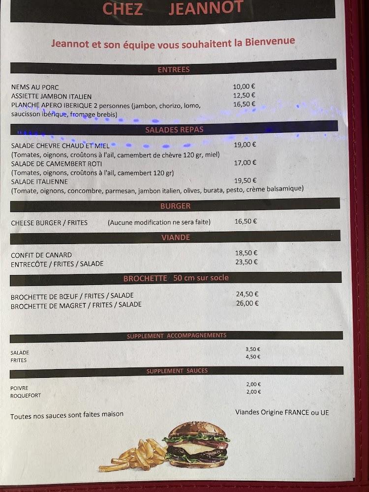 Restaurant Chez Jeannot Montalivet - Menu Image 2